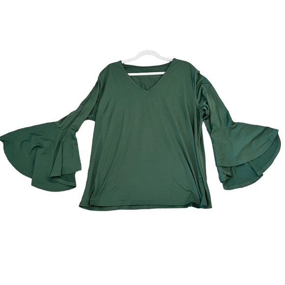 DG2 Diane Gilman Flare Sleeve Shirt V Neck XL - Picture 1 of 3
